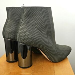 Zara Green Ankle Boots with Silver Heels